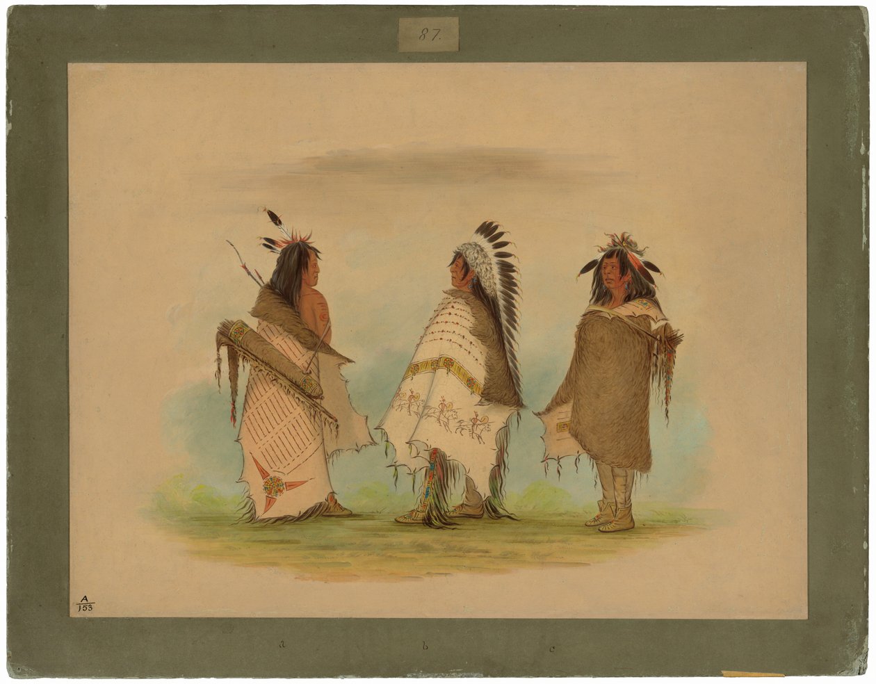 Három Shoshonee harcos alkotó: George Catlin