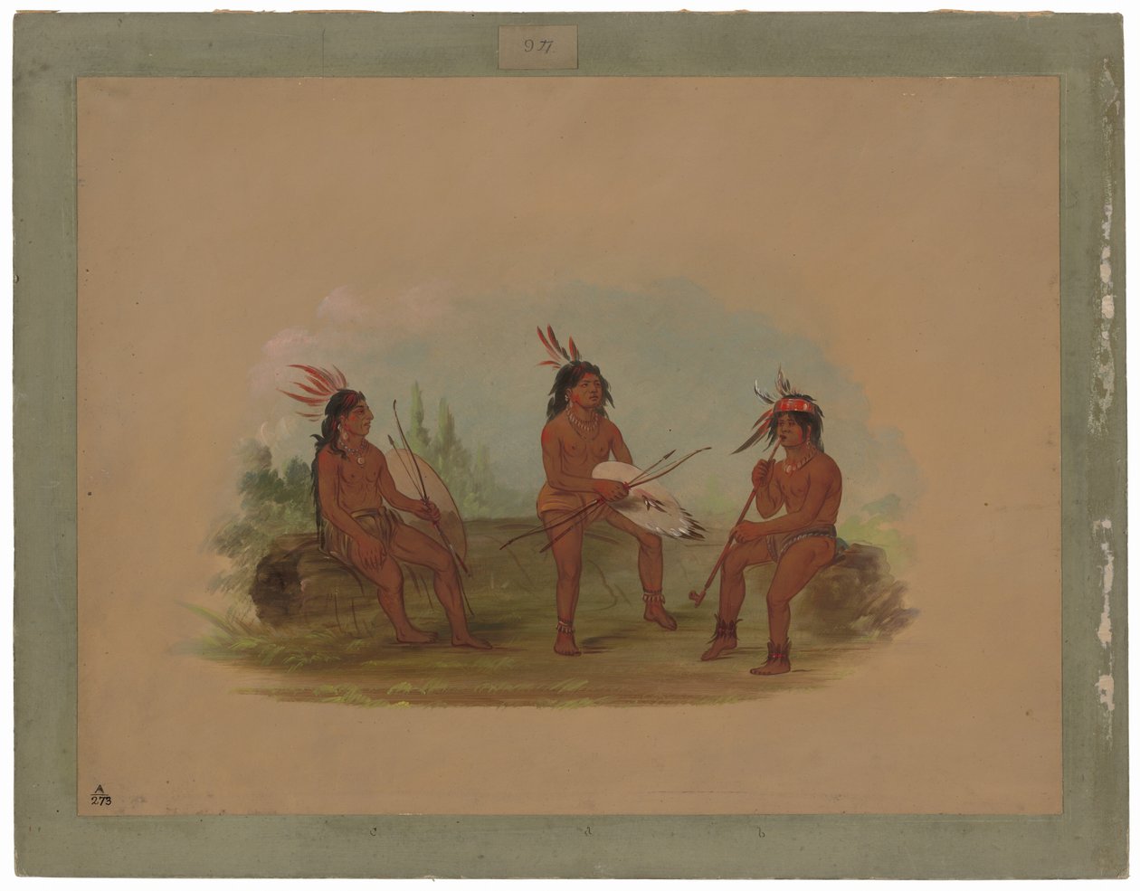 Három fiatal Chinook férfi alkotó: George Catlin