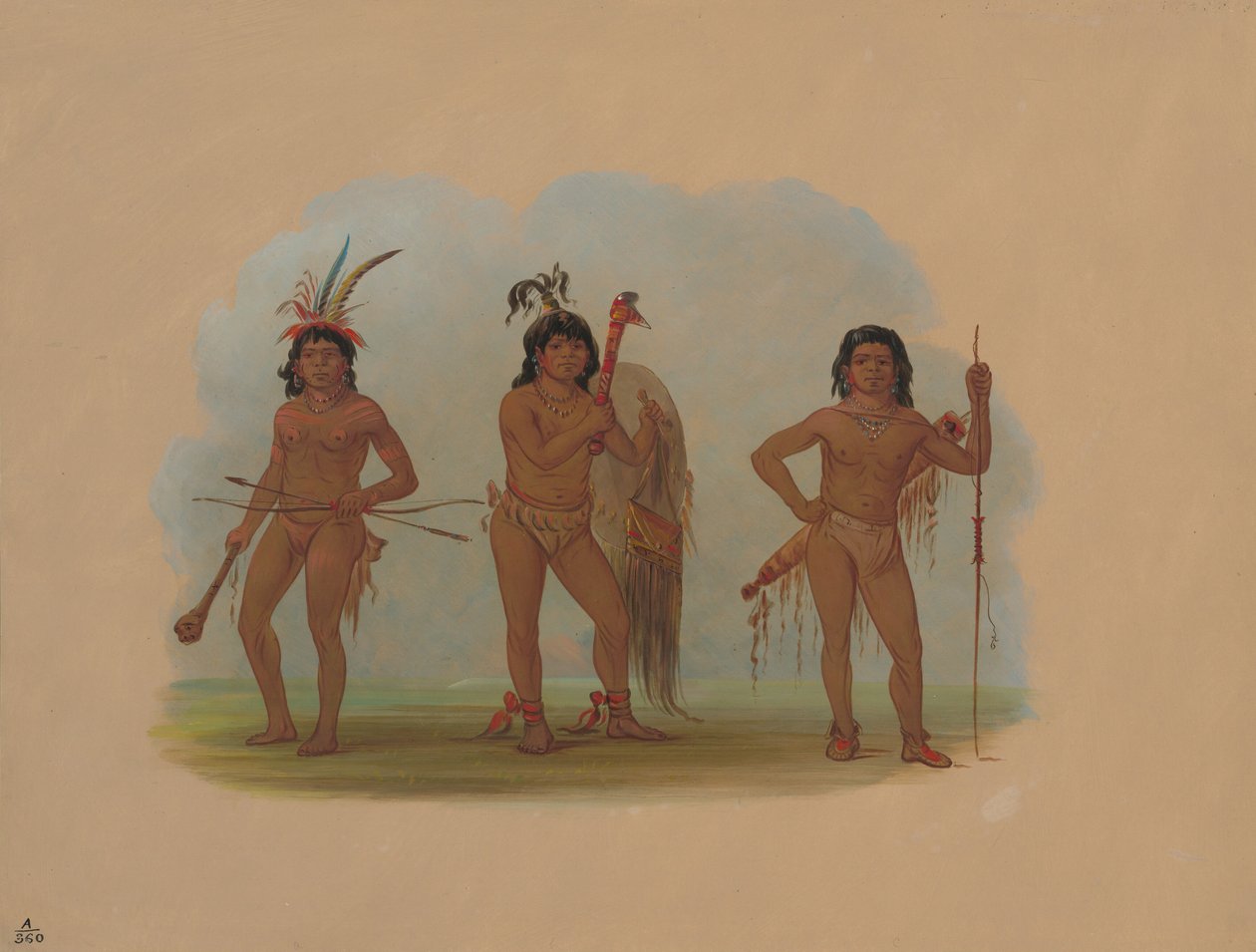 Három zurumati indián, 18541869. alkotó: George Catlin