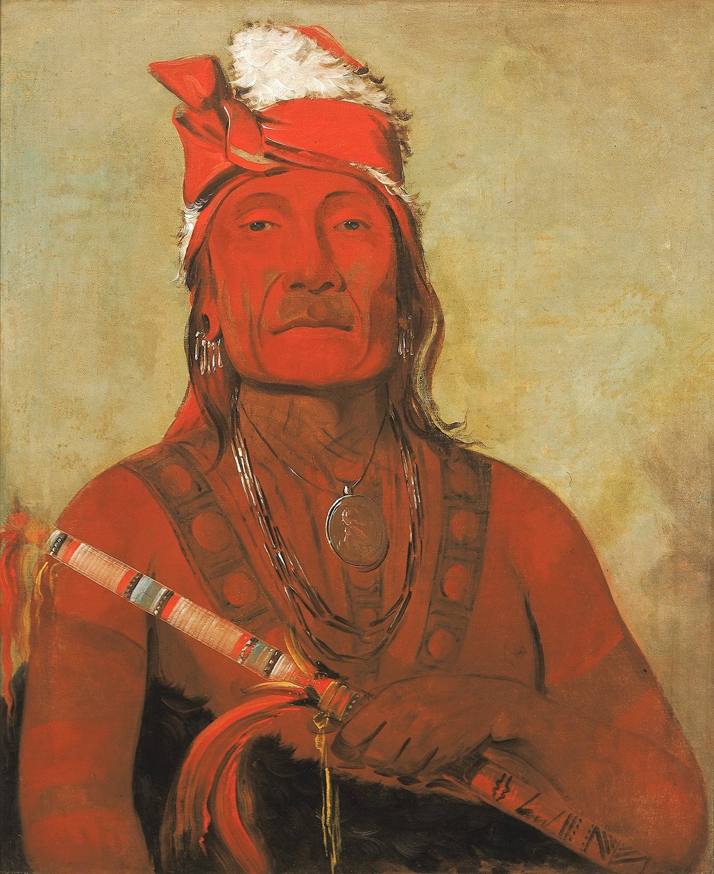 Toh-kí-e-to, Kő szarvakkal, egy főnök alkotó: George Catlin