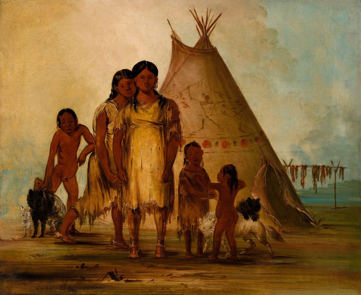 Két komancs lány alkotó: George Catlin