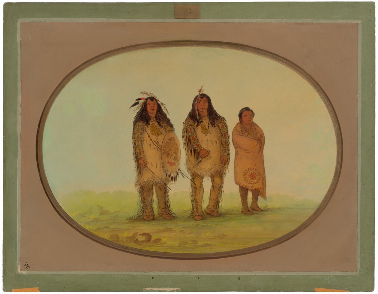 Két Nezperce Warrior és egy fiú alkotó: George Catlin