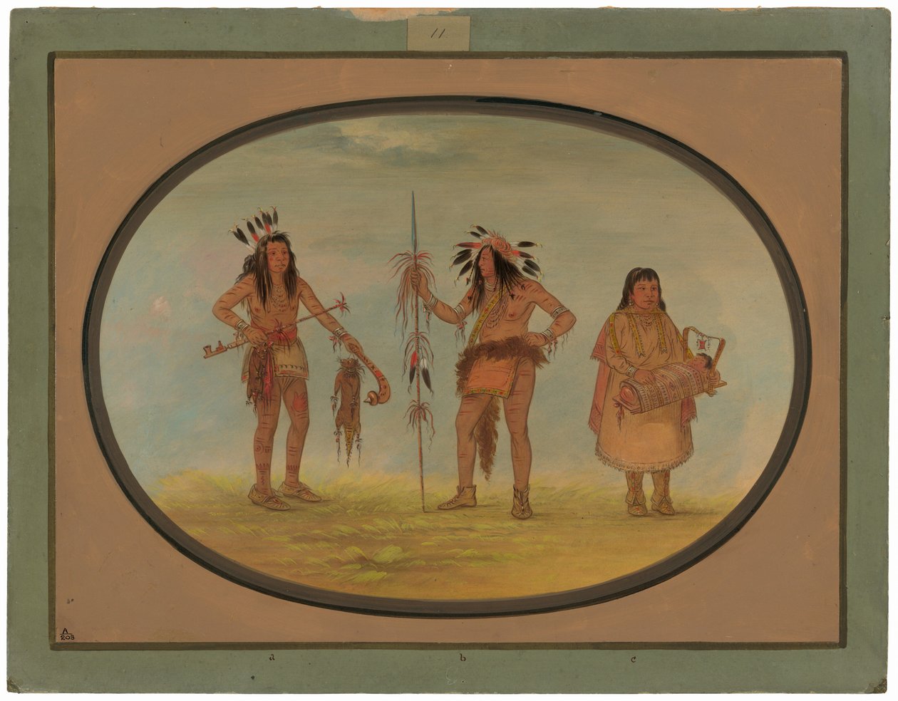 Két Ojibbeway Warrior és egy nő alkotó: George Catlin