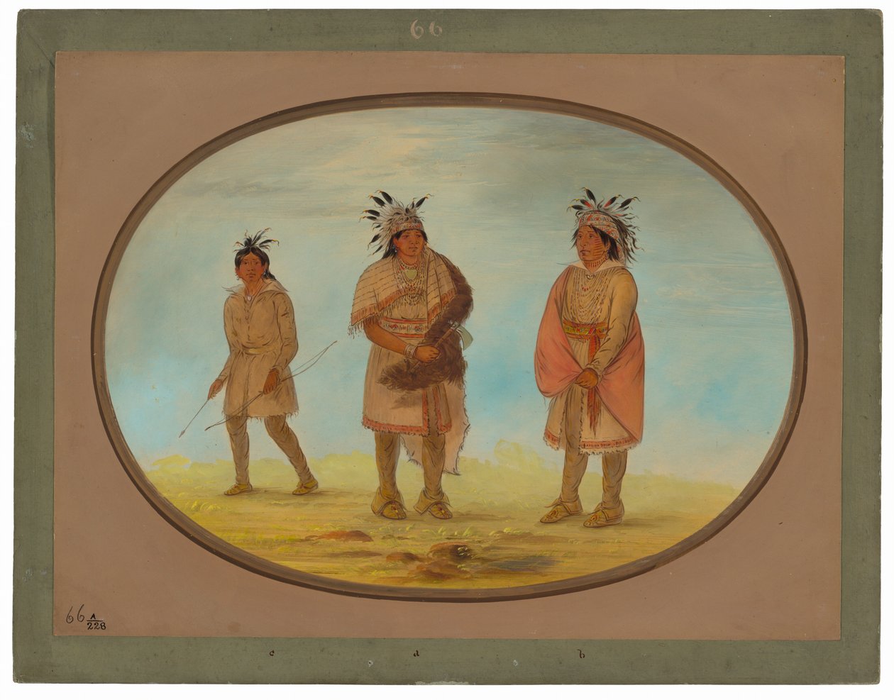 Két Weeah Warrior és egy nő alkotó: George Catlin