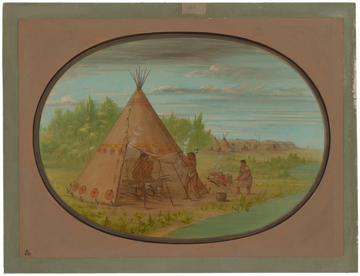 Gőzfürdő - minatarree alkotó: George Catlin