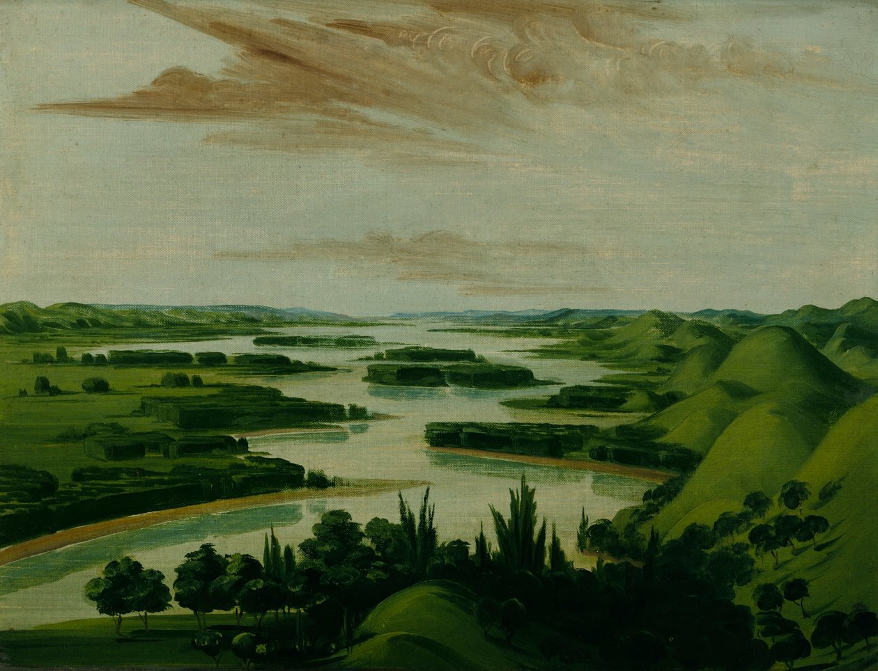 Kilátás Floyd sírjáról, 1300 mérföldre St. Louis felett alkotó: George Catlin