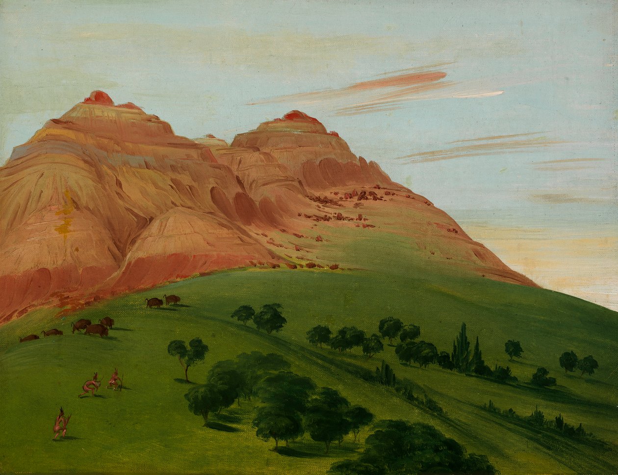 Kilátás a Grand Detourban, 1900 mérfölddel St. Louis felett, 1832. alkotó: George Catlin