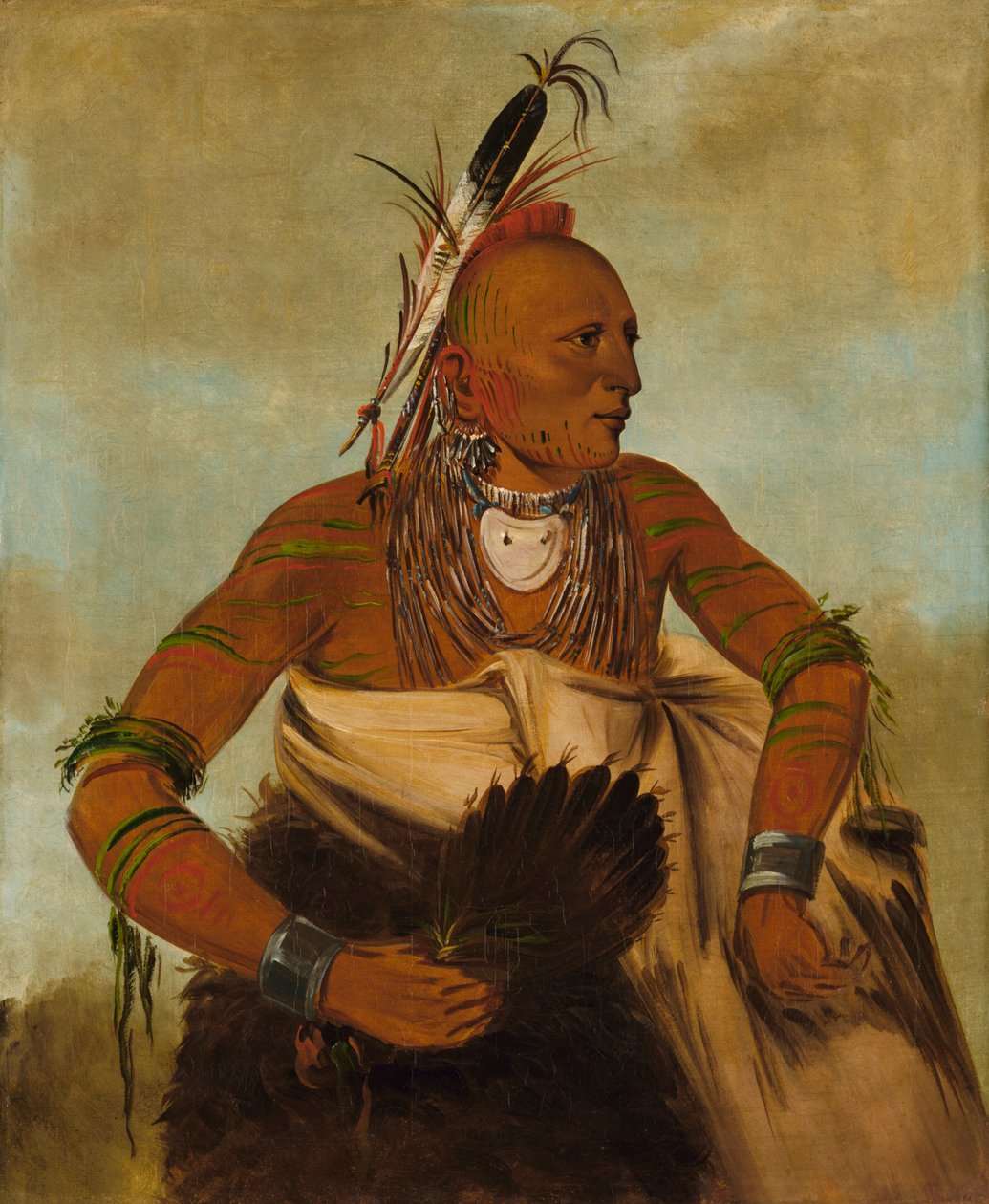 Wa-ho-béck-ee, egy jóképű bátor, 1834. alkotó: George Catlin