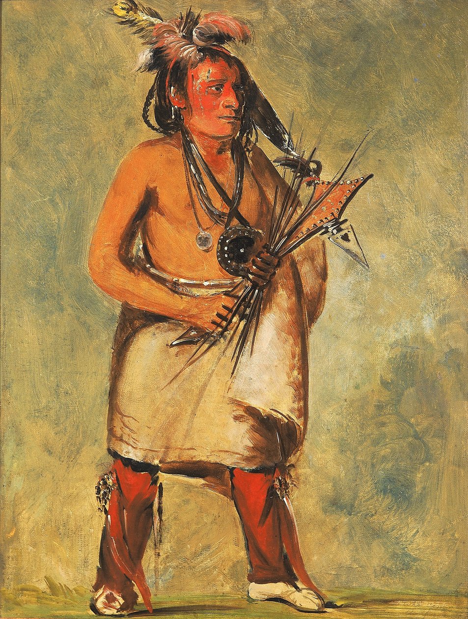Wa-kon-chásh-kaw, Aki a mennydörgésen jön. alkotó: George Catlin