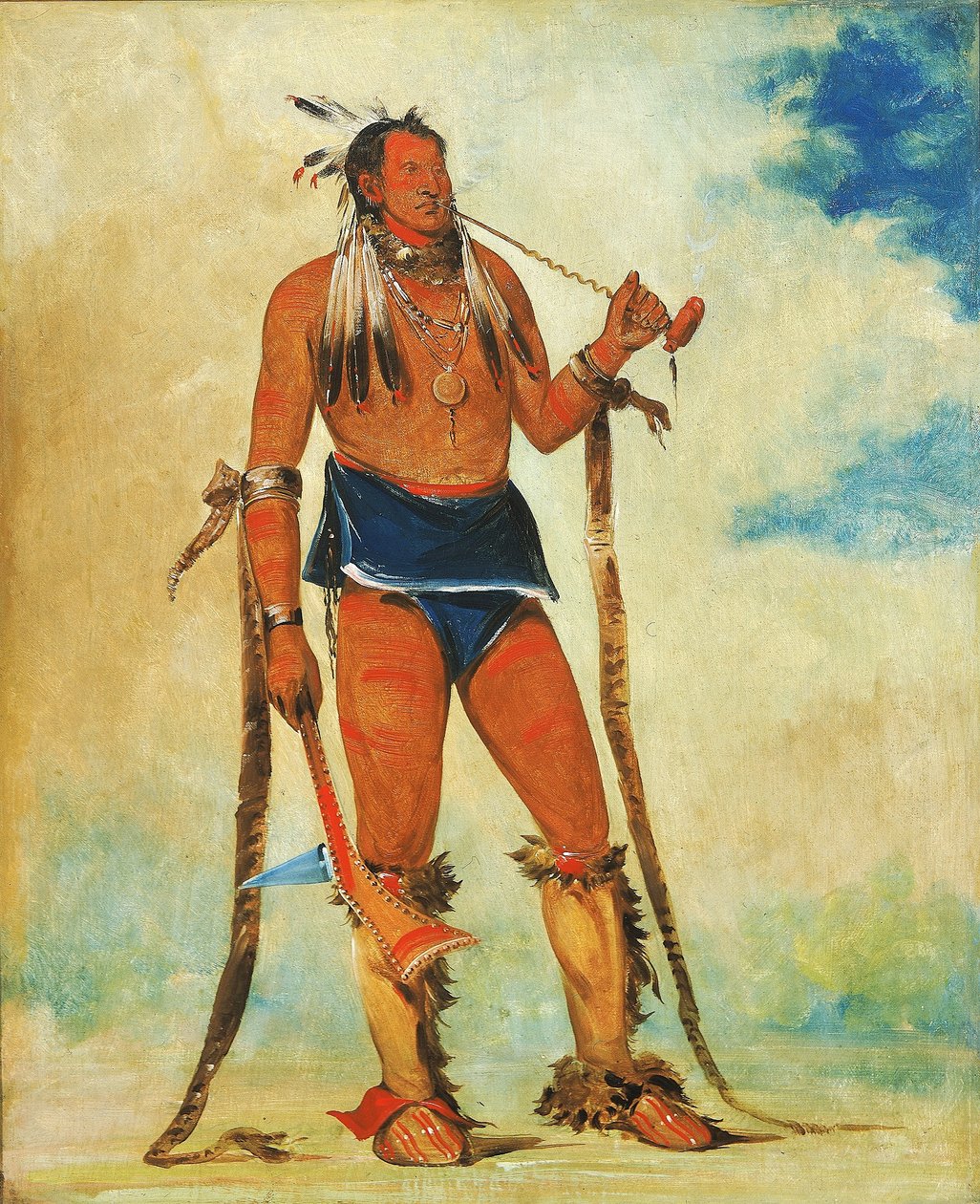 Wah-chee-háhs-ka, Ember, aki mindenkit kitesz az ajtókon alkotó: George Catlin