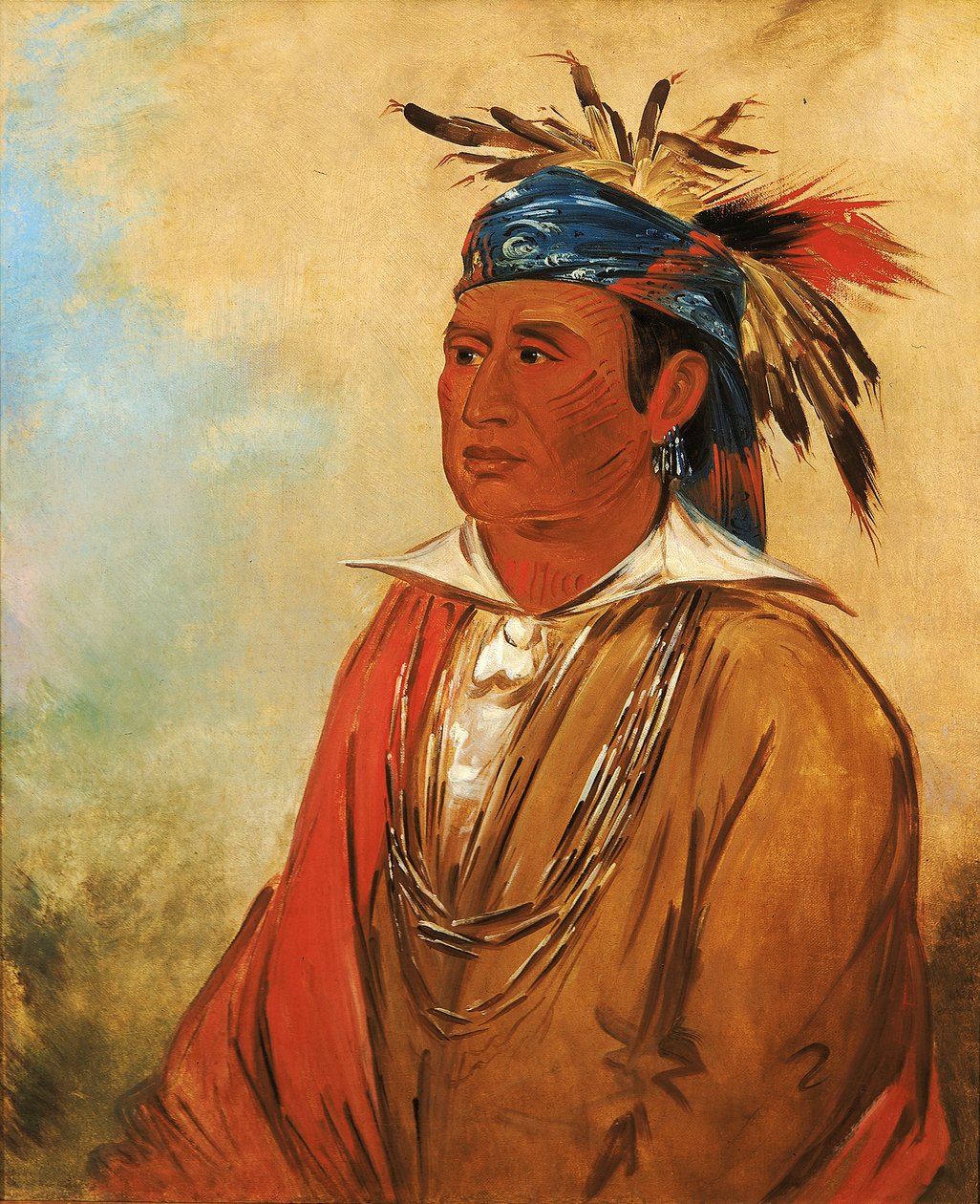 Wah-pon-jee-a, A hattyú, harcos, 1830. alkotó: George Catlin