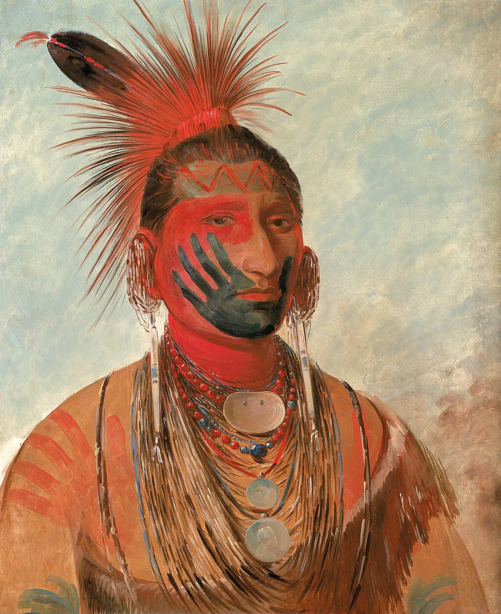 Wash-ka-mon-ya, gyorstáncos, harcos, 1844-1845. alkotó: George Catlin