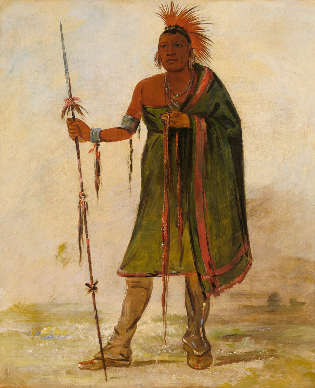 Wash-ím-pe-shee, Madman, a Distinguished Warrior, 1834. alkotó: George Catlin