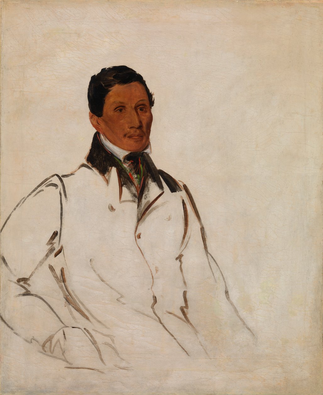 Waun-naw-con, a tányér (John W. Quinney), missziós prédikátor alkotó: George Catlin