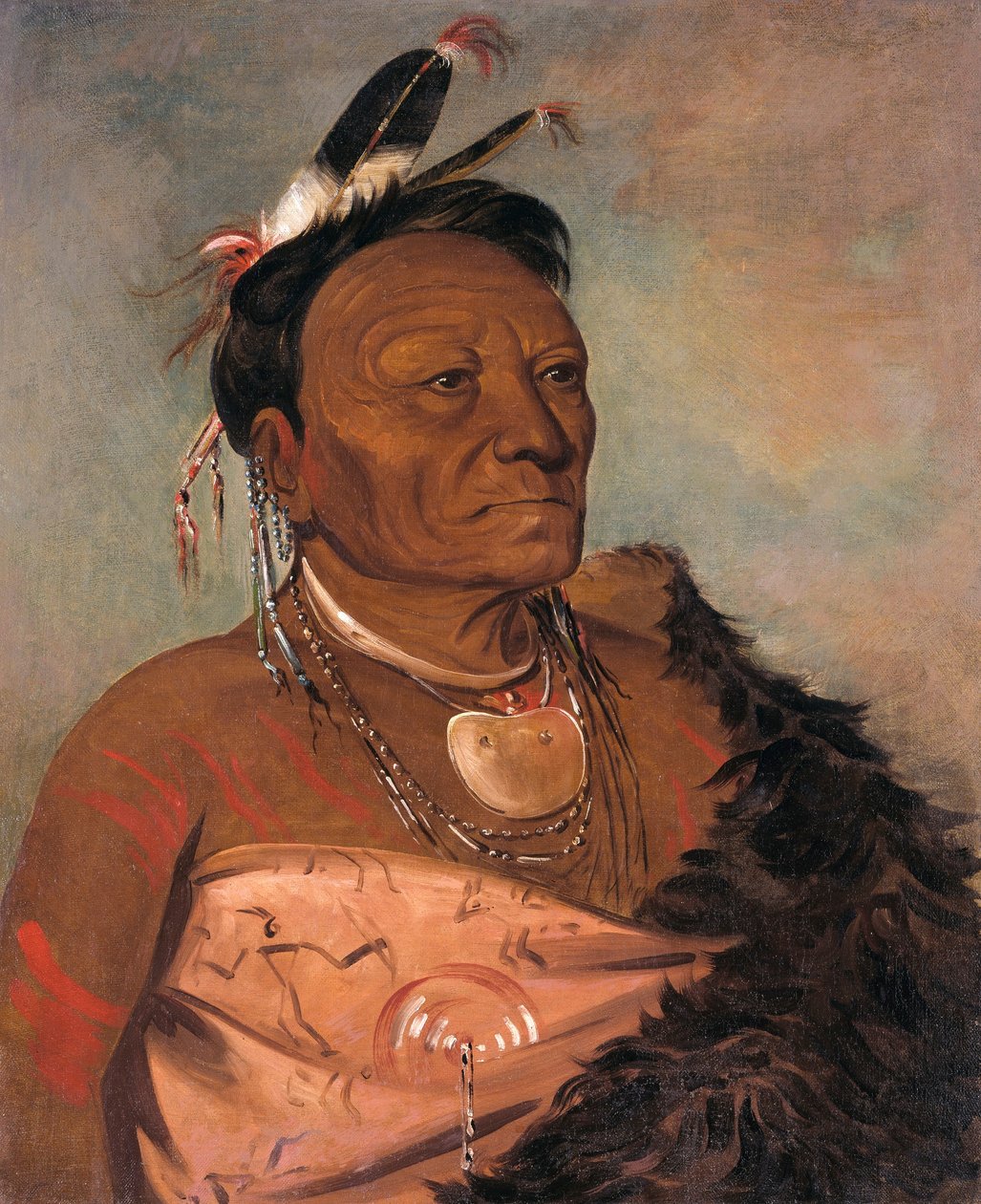 Wee-tá-ra-shá-ro, a törzs vezetője alkotó: George Catlin