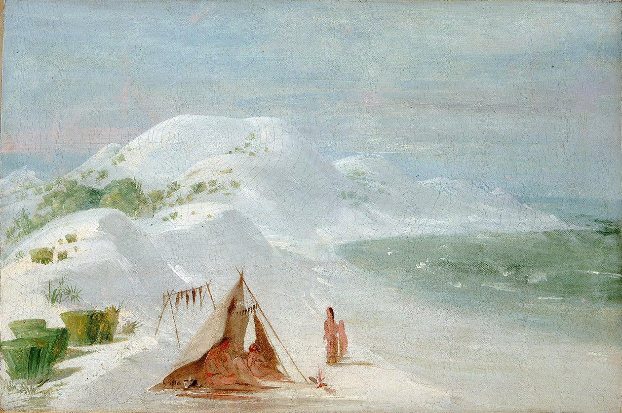 Fehér homokos sziklák, Santa Rosa szigetén, Pensacola közelében alkotó: George Catlin