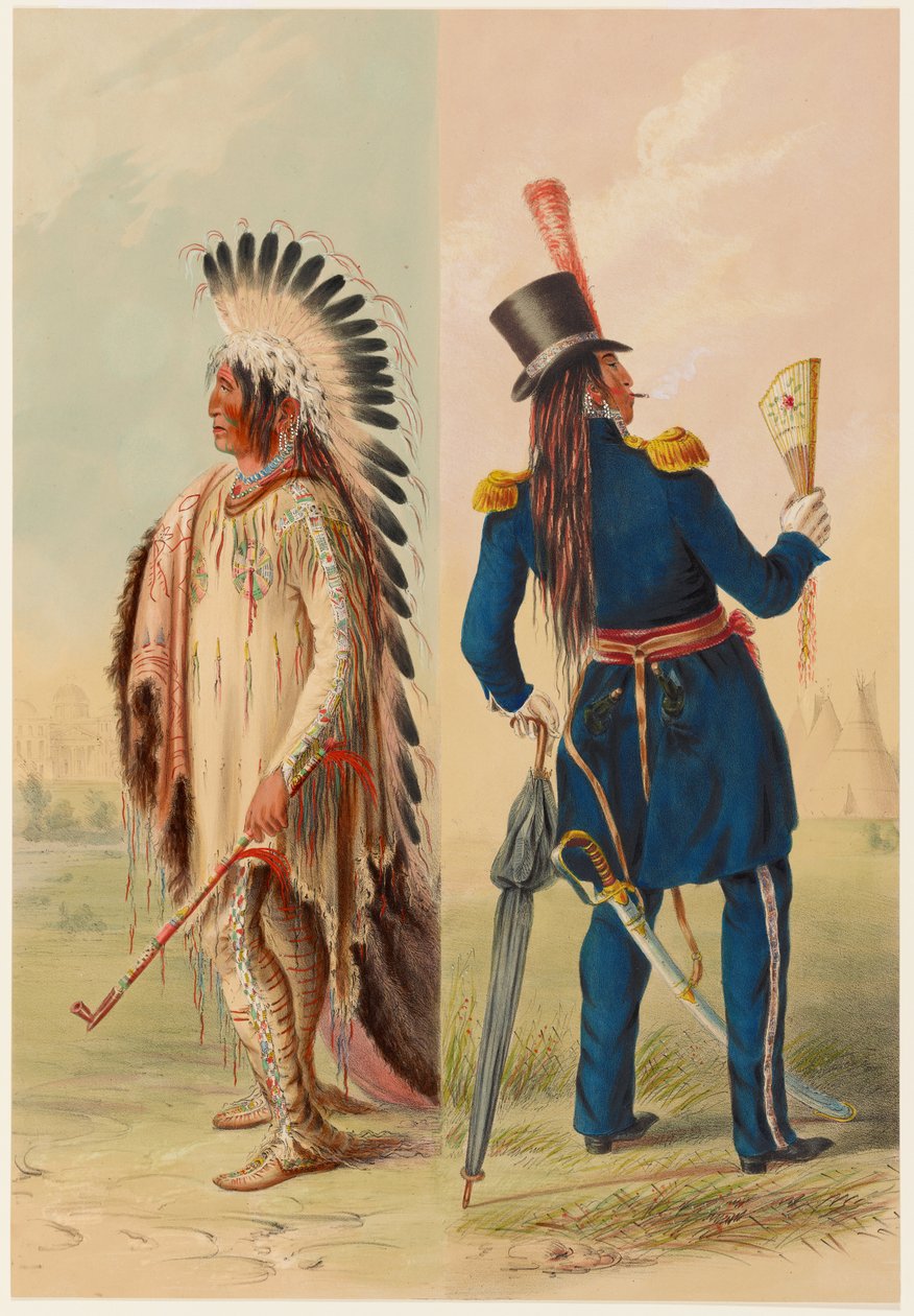 Wi-Jun-Jon, egy assiniboin törzsfőnök alkotó: George Catlin