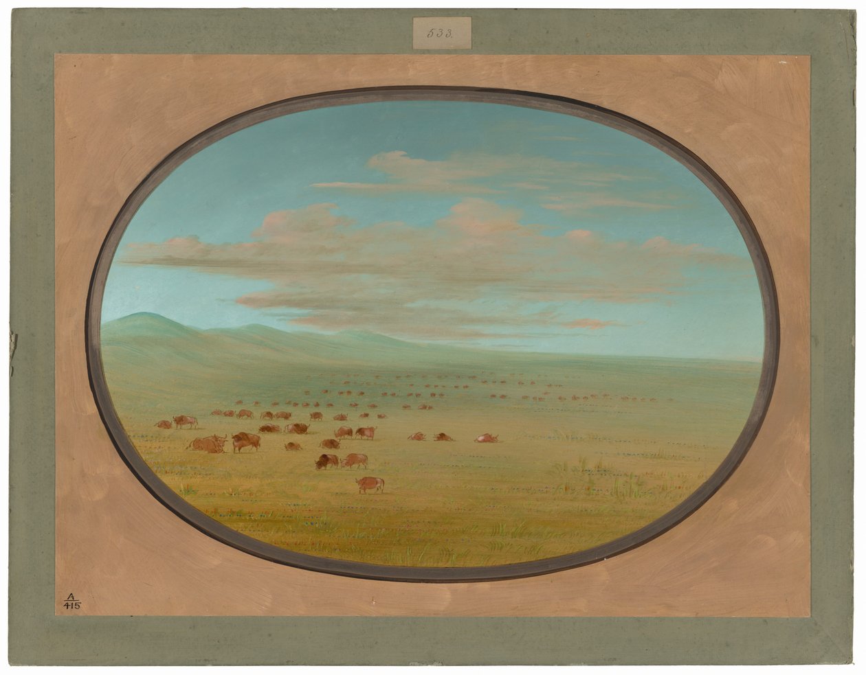 Vadmarha legeltetés a Pampa del Sacramentón alkotó: George Catlin