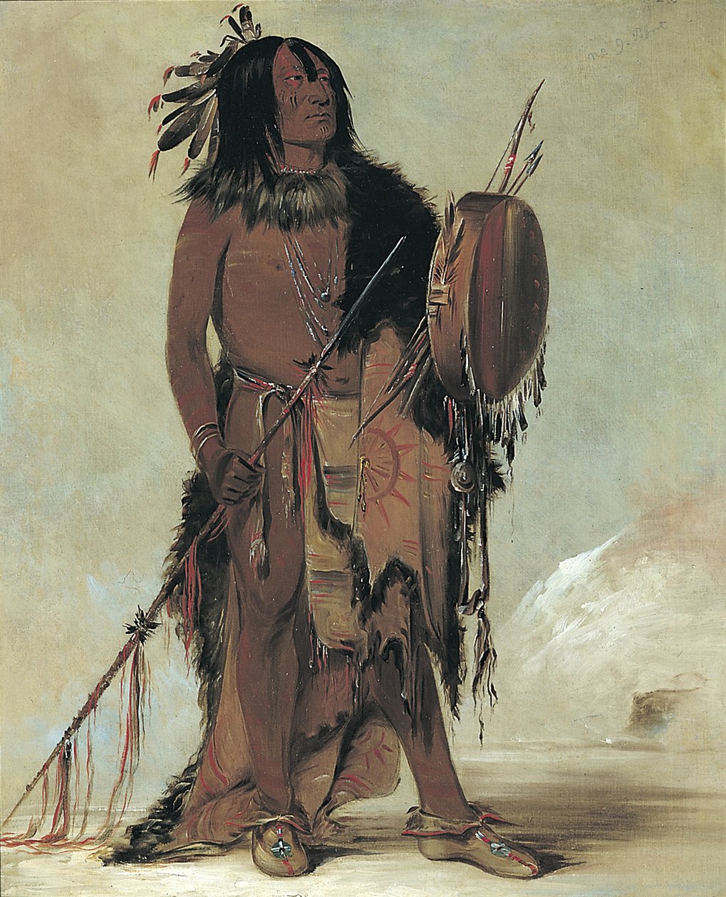 Wún-nes-tou, Fehér Bölény, egy idős gyógyító ember alkotó: George Catlin