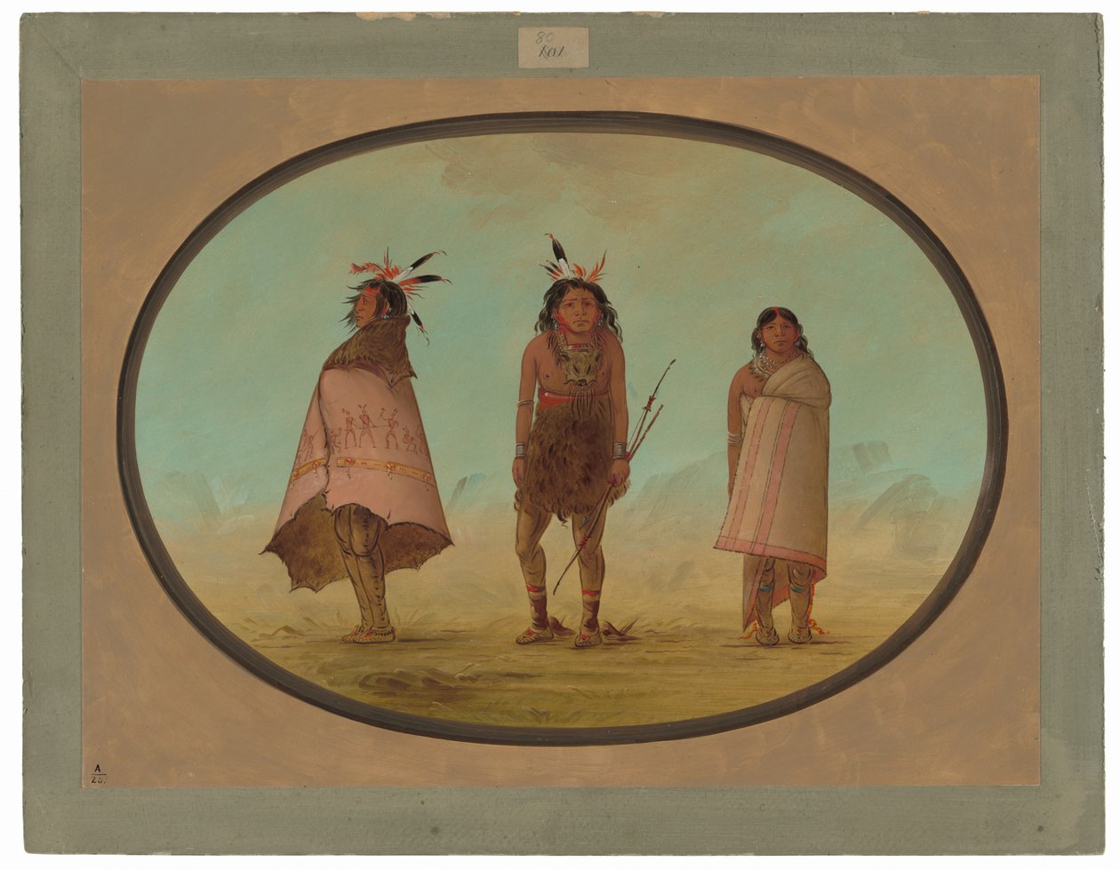 Yntah Medicine férfi, egy harcos és egy nő alkotó: George Catlin