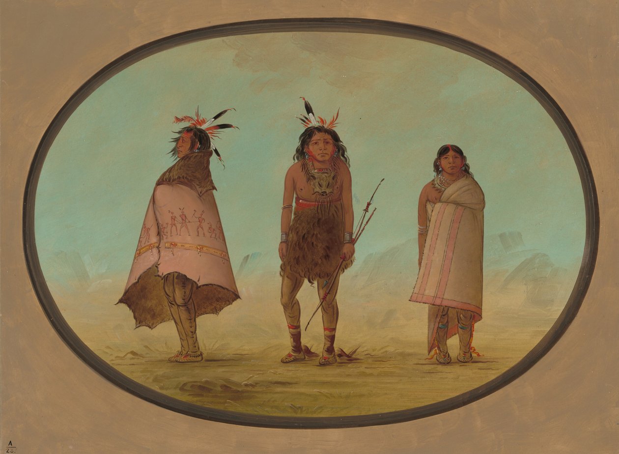 Yntah Medicine Man, egy harcos és egy nő, 18551869. alkotó: George Catlin