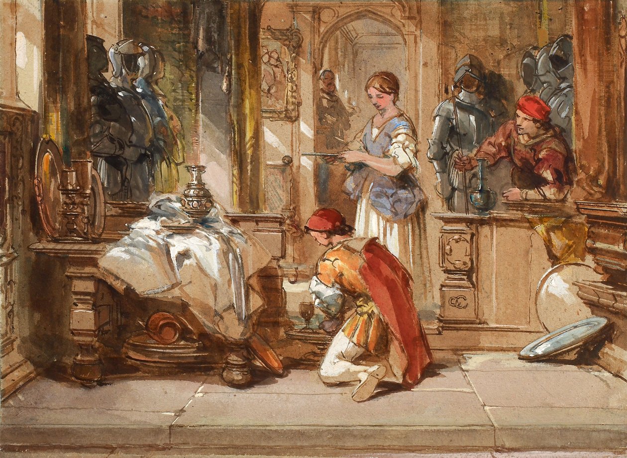 Figurák és páncélok (akvarell, papír) alkotó: George Cattermole