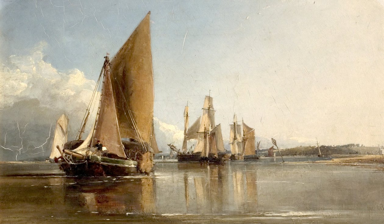 Hajók belépnek a Medway-re alkotó: George Chambers