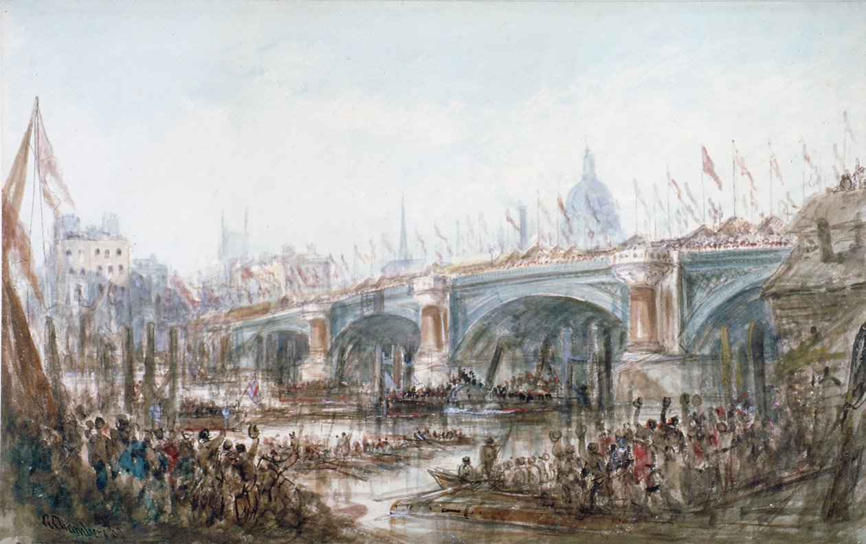 A Blackfriars Bridge megnyitása, London, 1869 alkotó: George Chambers