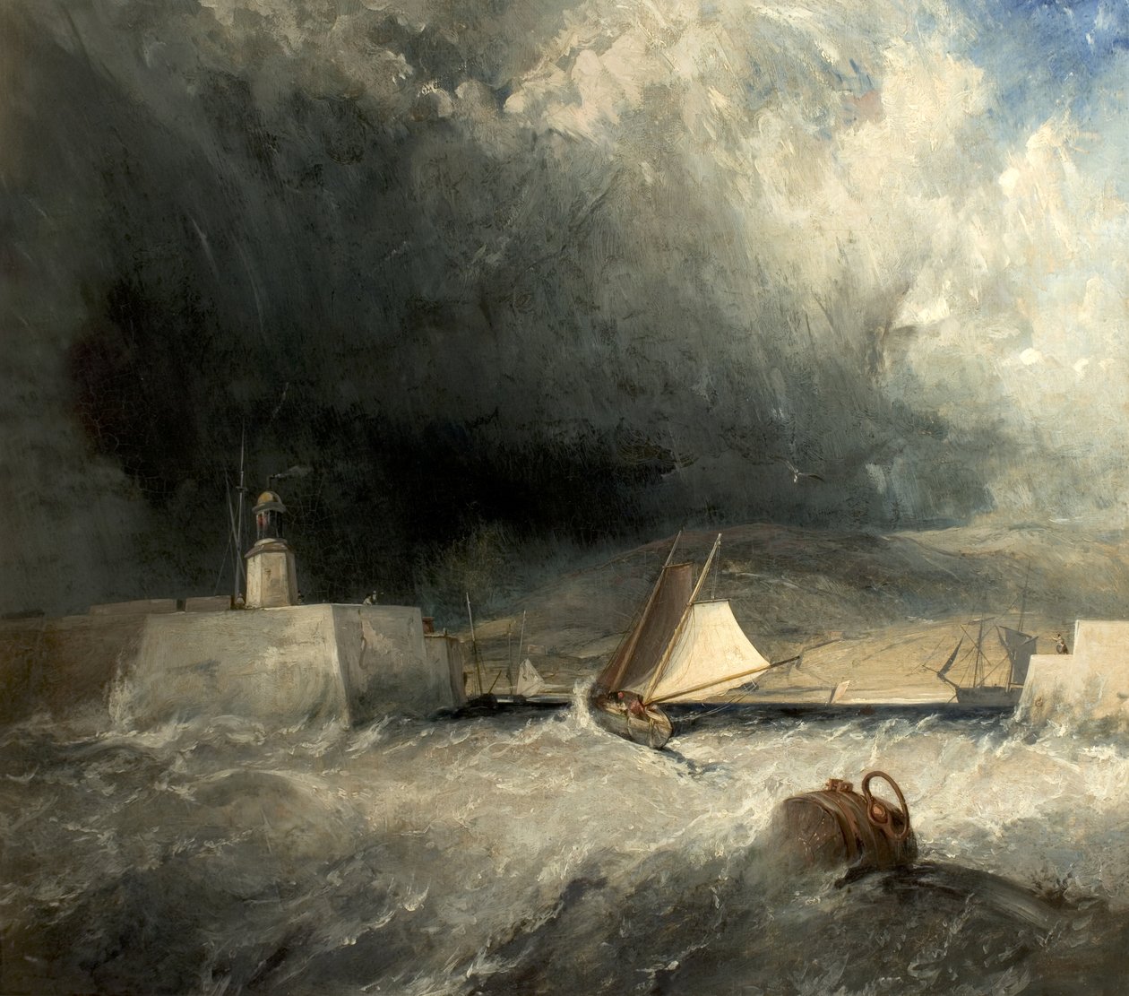 Whitby Harbour, North Yorkshire, 1836 alkotó: George Chambers