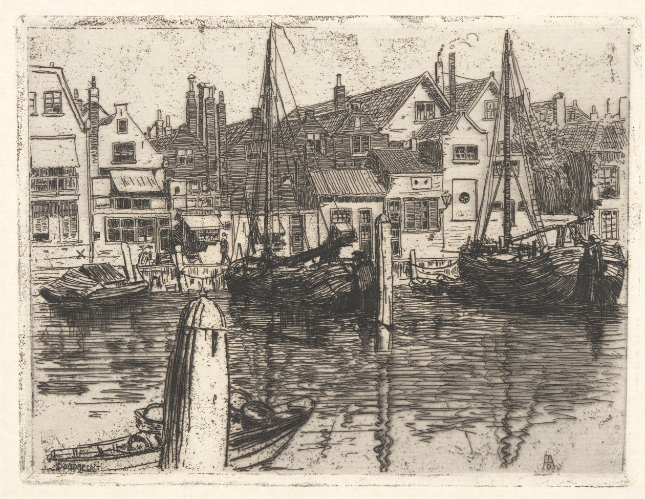 A Meuse Dordrechtben alkotó: George Charles Aid