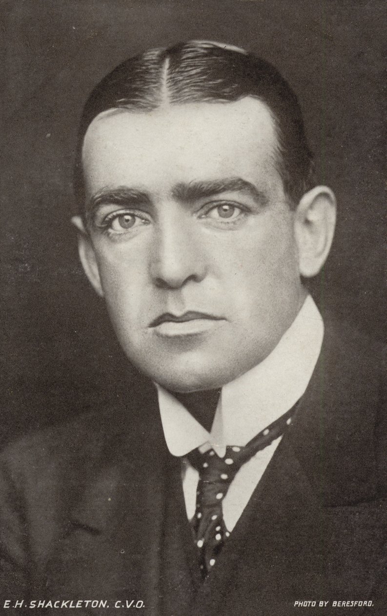 Ernest Shackleton (1874-1922), brit antarktiszi felfedező (fekete-fehér fotó) alkotó: George Charles Beresford