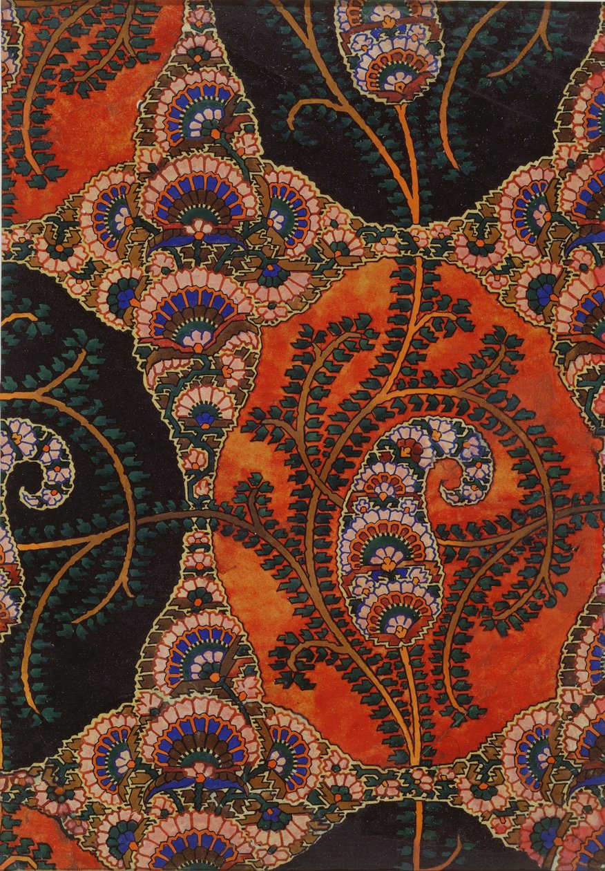 Paisley kendők szövetmintája, 1871 körül alkotó: George Charles Haite