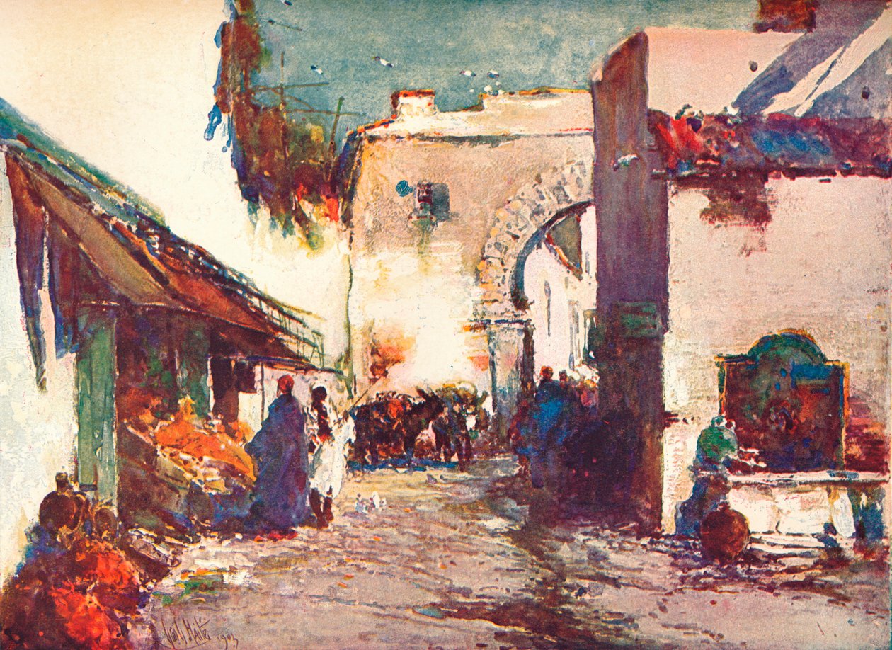 Az utcában Egy jelenet Tangerben, c1903 1903-1904 alkotó: George Charles Haite