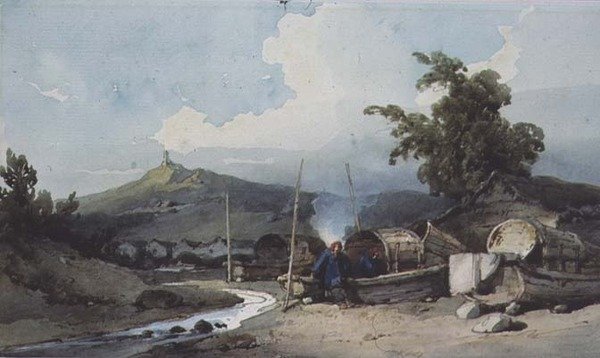 Csónakházak, Makaó, Kína alkotó: George Chinnery