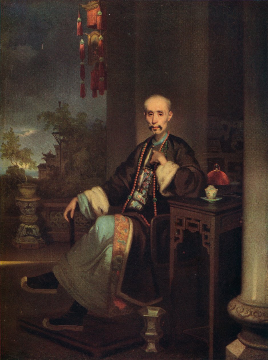 How Qua, a Hong Merchants vezetője Kantonban, 1830 alkotó: George Chinnery