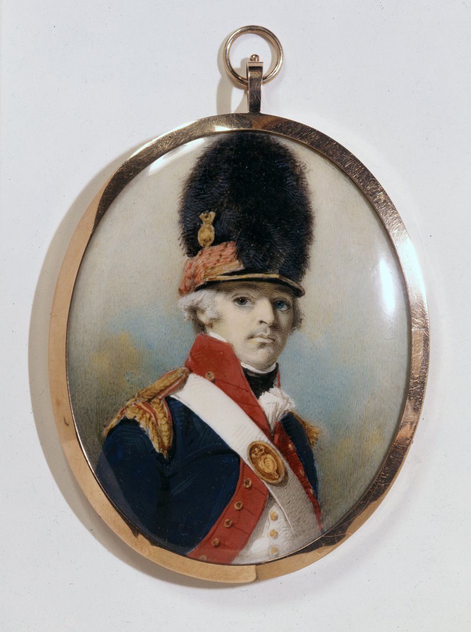 1. Lord Bloomfield miniatűrje katonai egyenruhában alkotó: George Chinnery