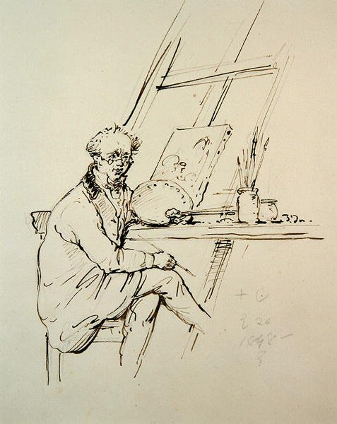 Önarckép (toll és tus, papír) alkotó: George Chinnery