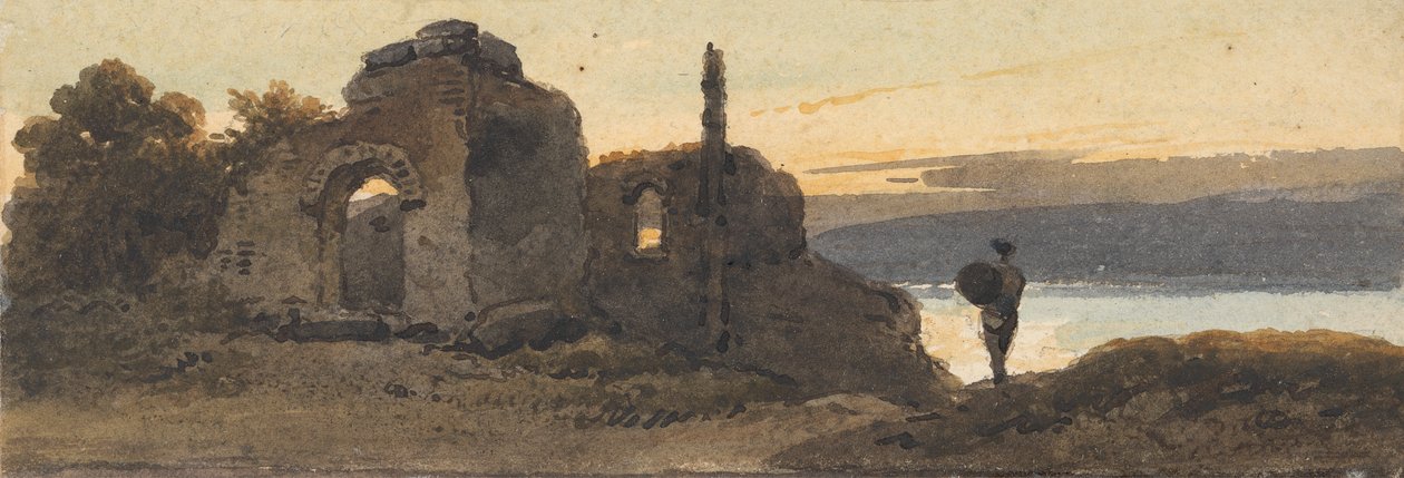 Templom a tó mellett alkotó: George Chinnery