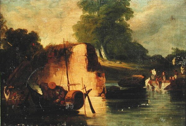 A medence (olaj, vászon) alkotó: George Chinnery