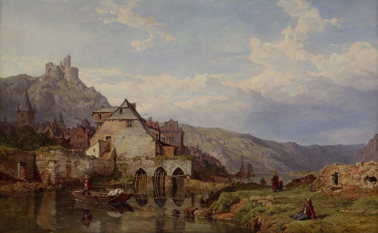 Bouvignes kilátása a Meuse-n alkotó: George Clarkson Stanfield