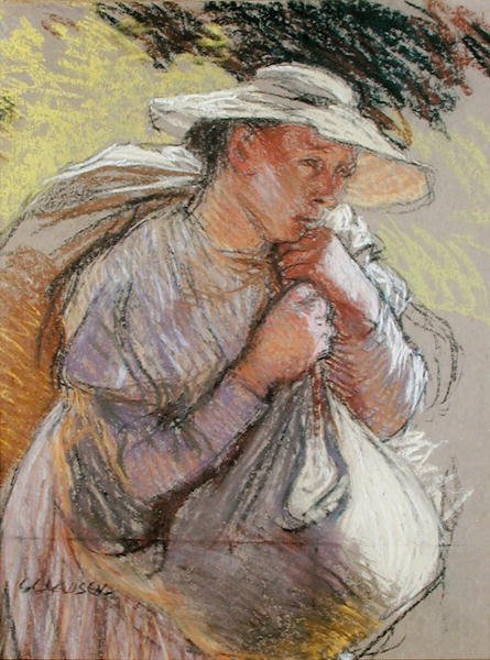 Egy parasztasszony (pasztell, papíron) alkotó: George Clausen