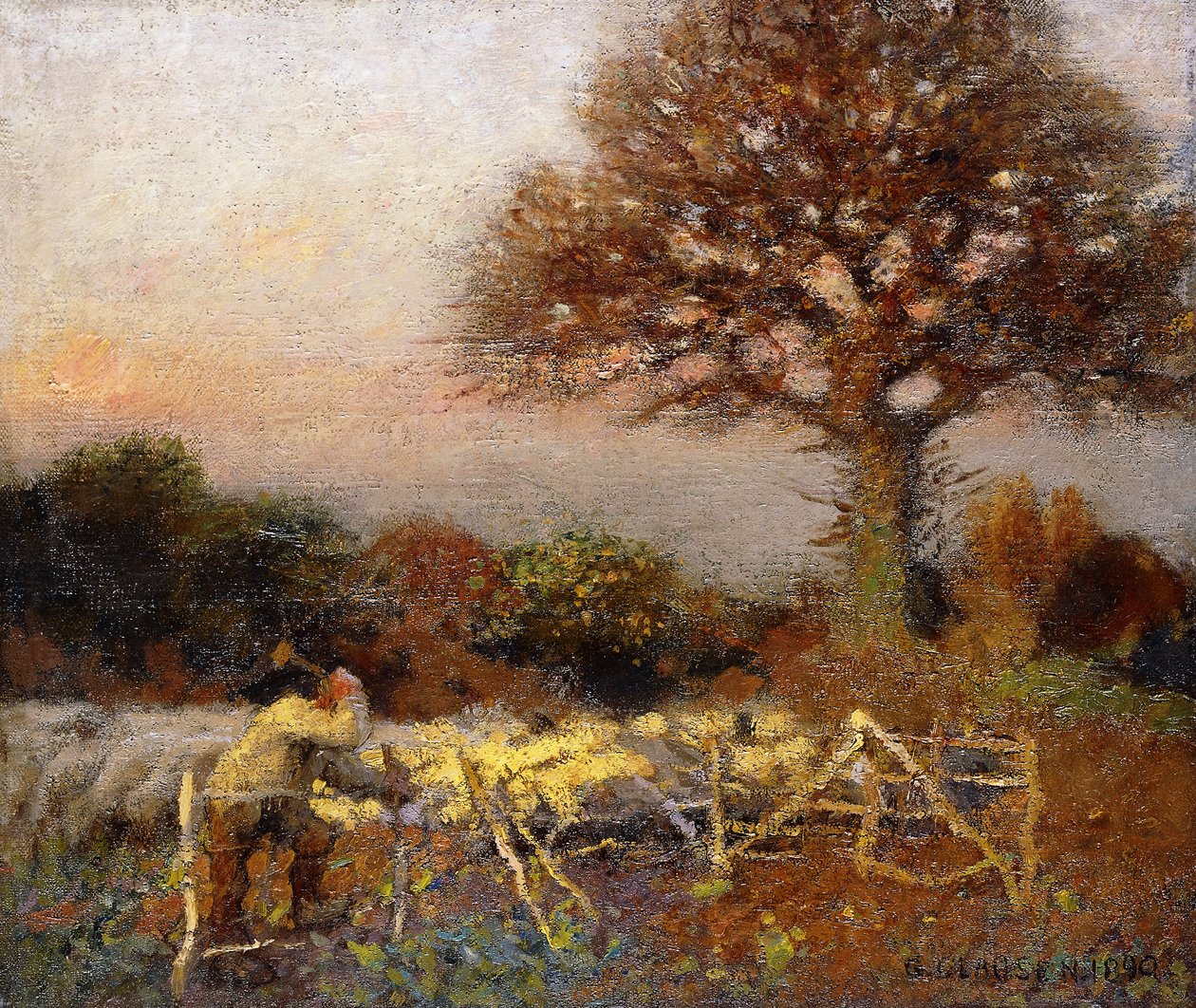 Bárányakol, kora reggel alkotó: George Clausen