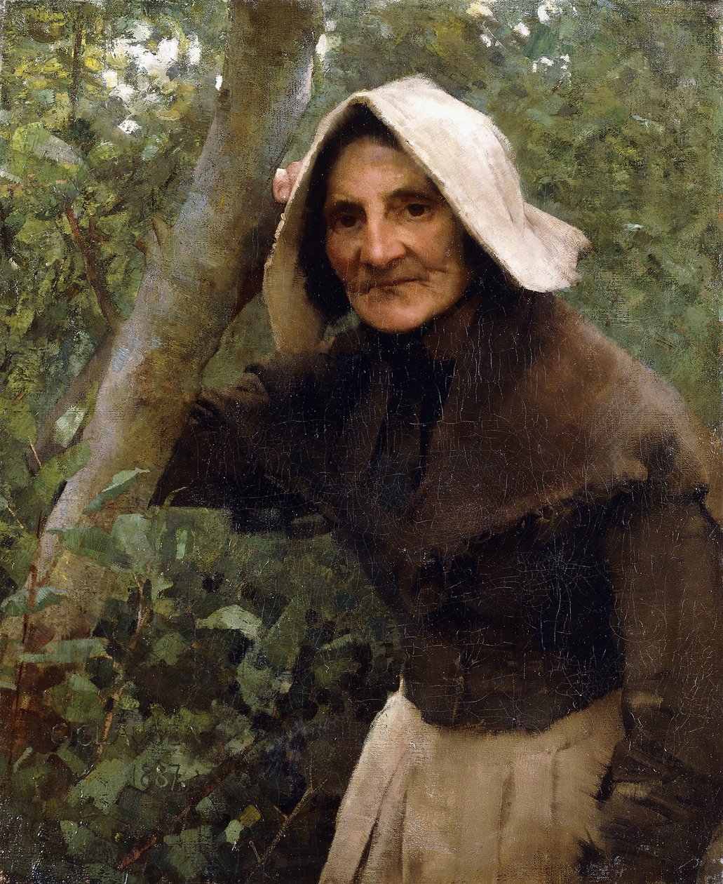 Egy toiler Still; Egy öregasszony, North Lincolnshire alkotó: George Clausen