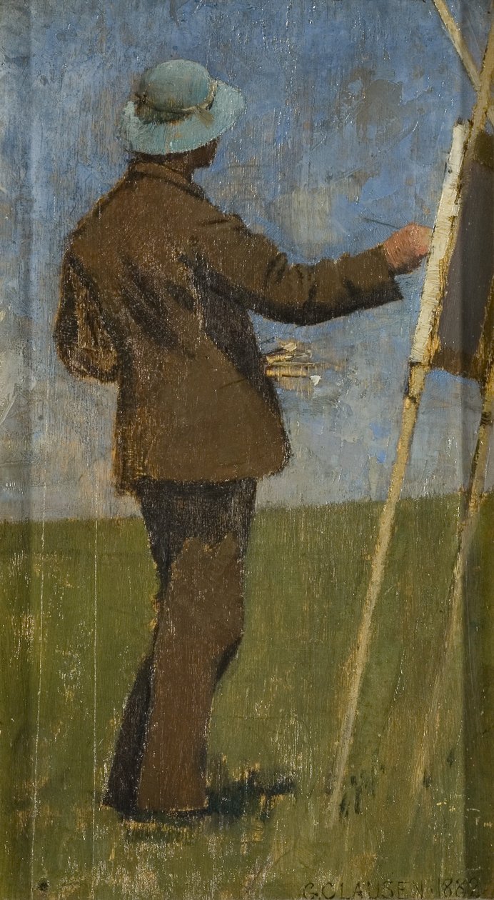 Egy művész az ajtón kívül fest alkotó: George Clausen