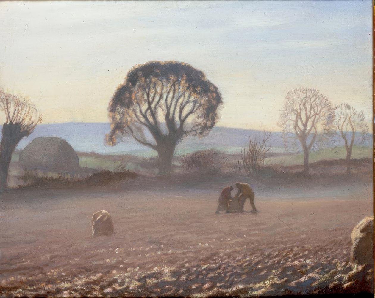 Őszi reggel – burgonyaszüret alkotó: George Clausen