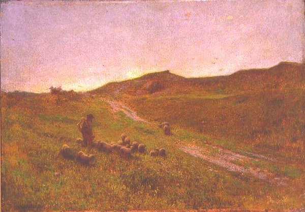 Este a lápvidéken (olaj, vászon) alkotó: George Clausen