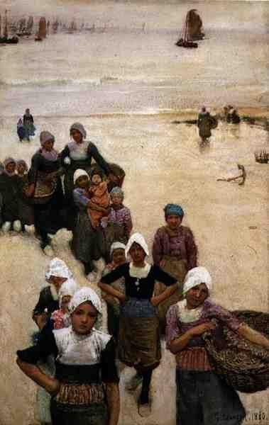 Fisher Girls on the Beach alkotó: George Clausen