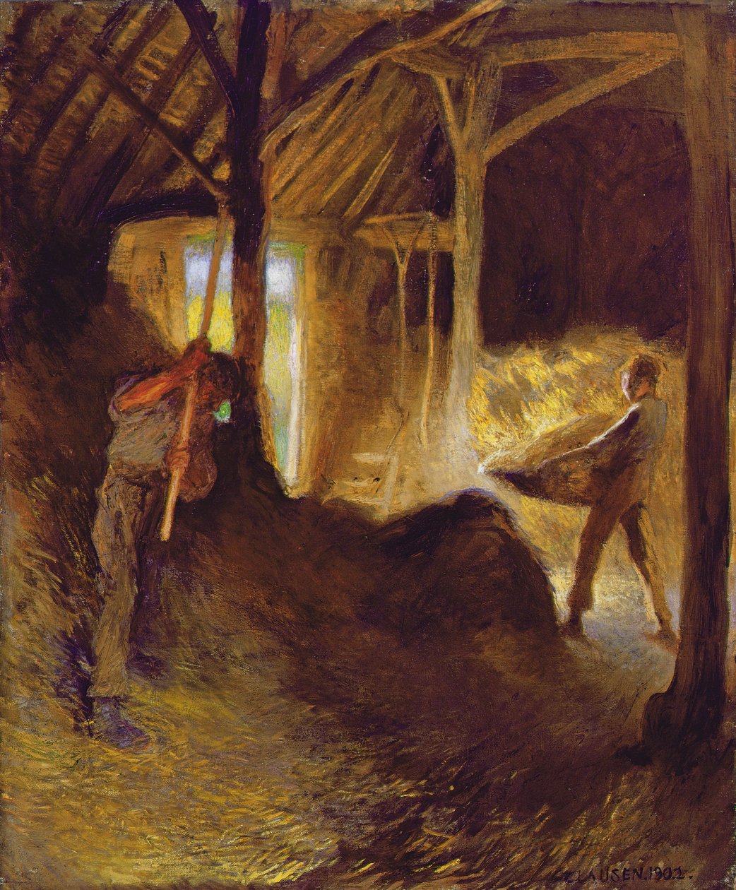 A pajtában alkotó: George Clausen