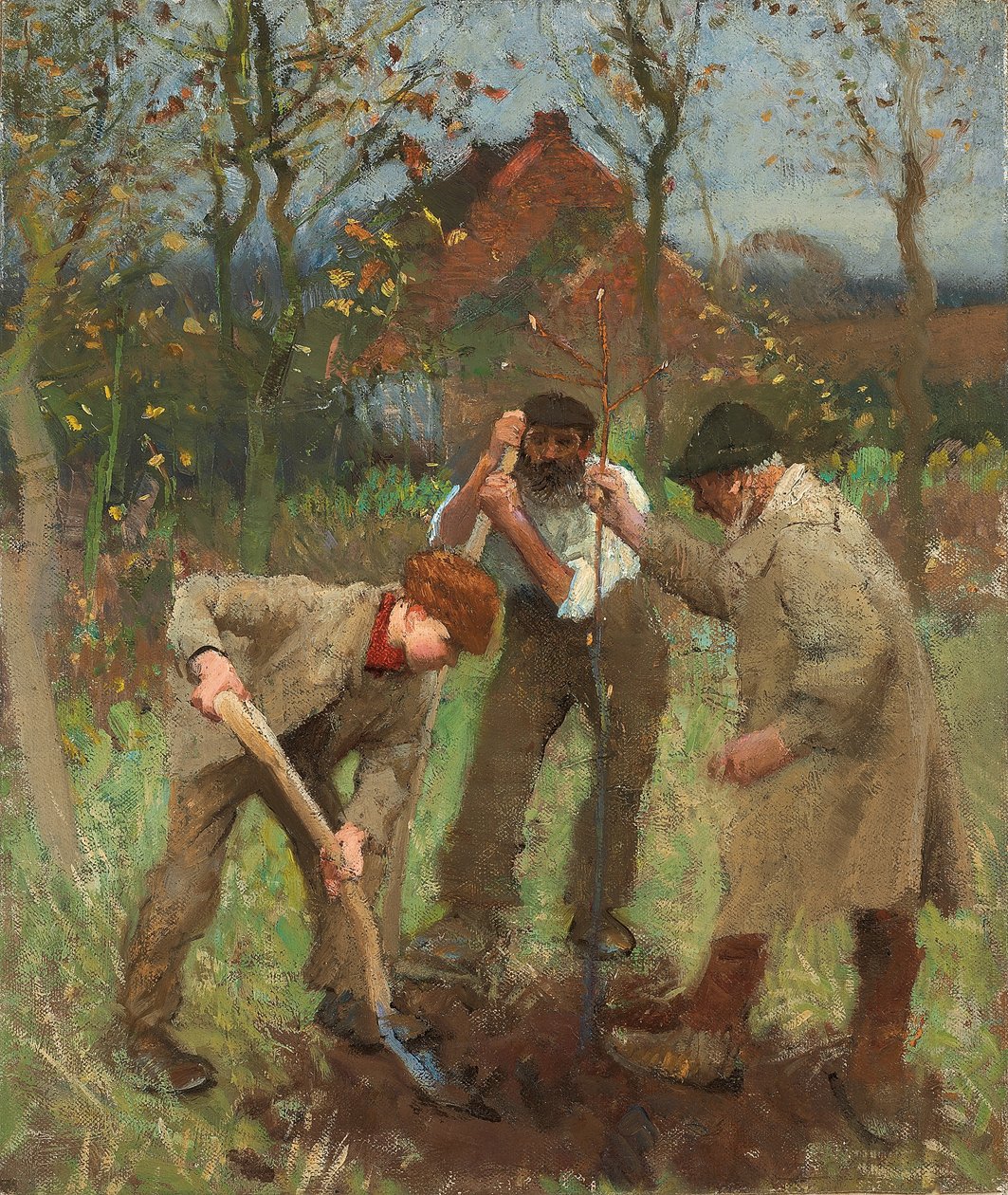 Faültetés (olaj, vászon) alkotó: George Clausen