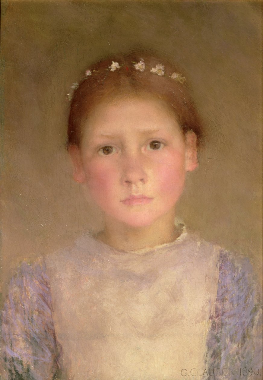The Daisy Wreath – Tanulmány gyenge fényviszonyok között, 1890 alkotó: George Clausen